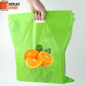 LDPE shopping bag with die cut handle