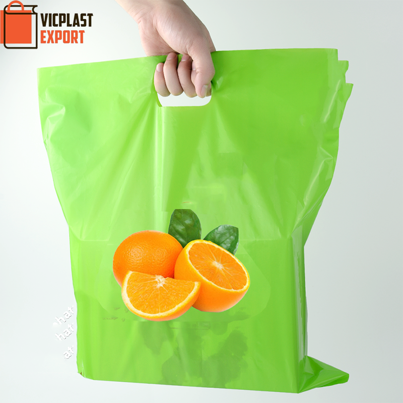 LDPE shopping bag with die cut handle