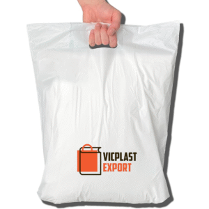Durable punch handle plastic bags for retail packaging