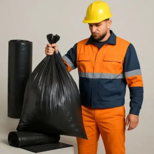 Flat garbage bags on roll – durable HDPE/LDPE trash bags with flat bottom seal, ideal for household and commercial waste disposal