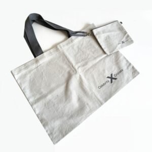 100% Natural Cotton bag with pouch