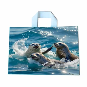 Softloop bags-handle plastic shopping bags – durable and reusable retail bags made from HDPE or LDPE, available in custom sizes and colors.